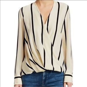 *NEW* Rag & Bone Blouse Size S Cream with Black Stripes